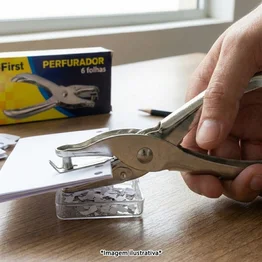 Perfurador de Um Furo Papel até 10 Folhas com Depósito