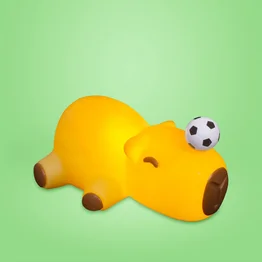Luminária 3D Capivara Futebolista Deitada Bivolt Decoração Criativa