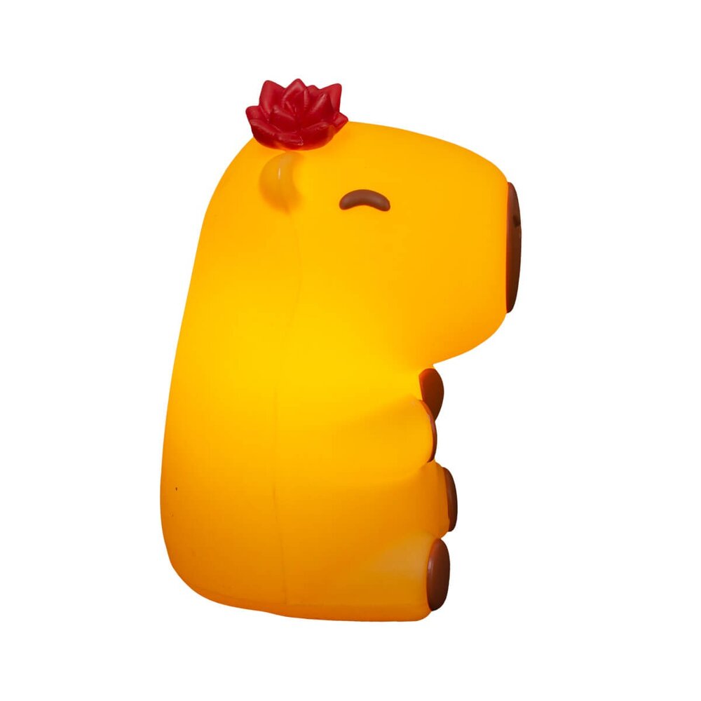 Luminária 3D Capivara Fofa com Flor Bivolt Decoração Criativa
