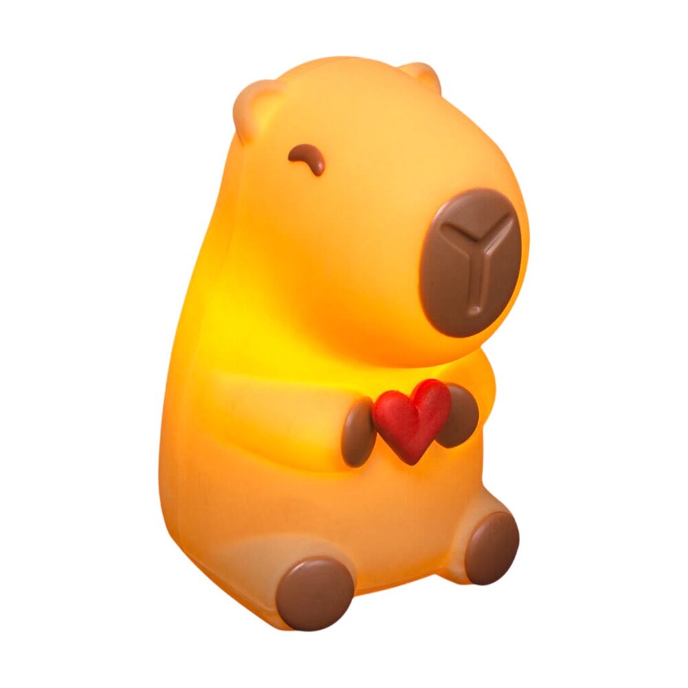 Luminária 3D Capivara Fofa com Coração Bivolt Decoração Criativa