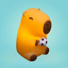 Luminária 3D Capivara Futebolista Baby Bivolt Decoração Criativa