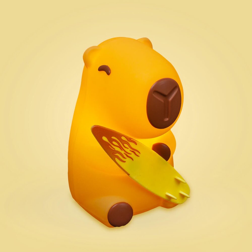 Luminária 3D Capivara Surfista Baby Bivolt Decoração Criativa
