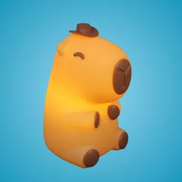 Luminária 3D Capivara Cowboy Bivolt Decoração Criativa