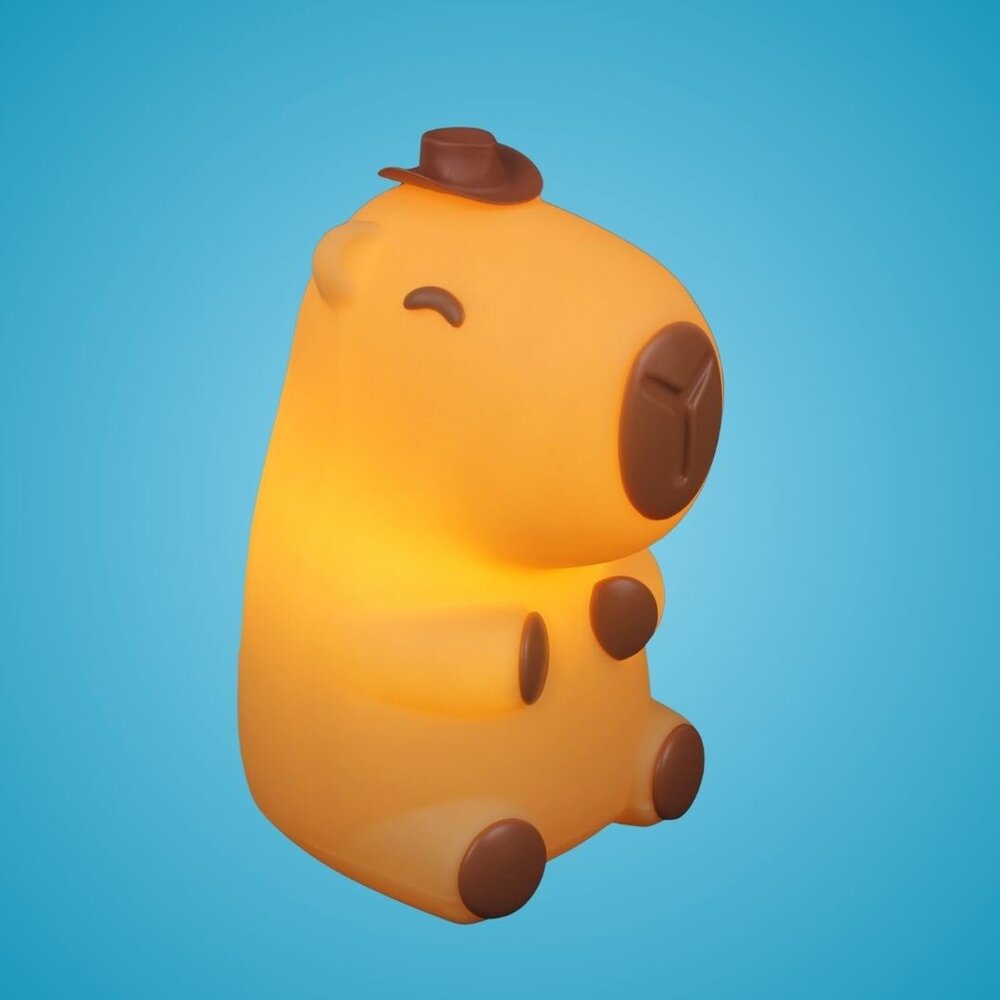 Luminária 3D Capivara Cowboy Bivolt Decoração Criativa