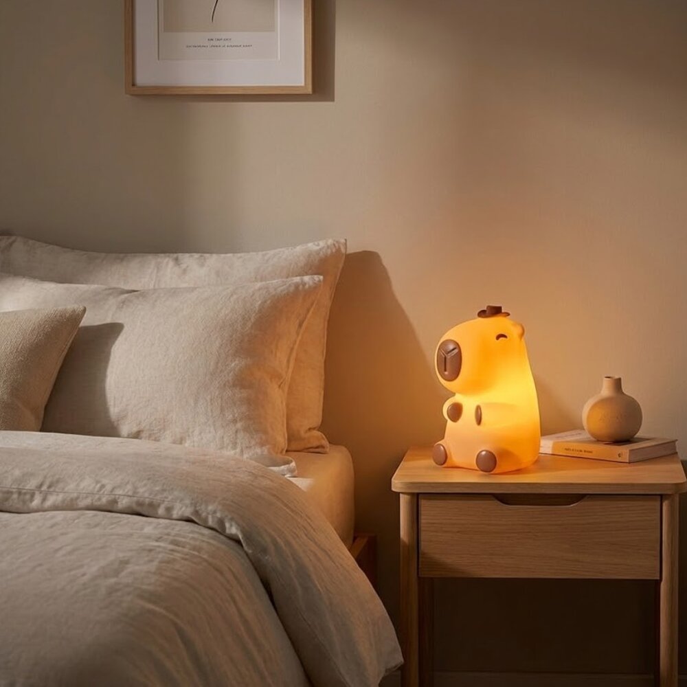 Luminária 3D Capivara Cowboy Bivolt Decoração Criativa