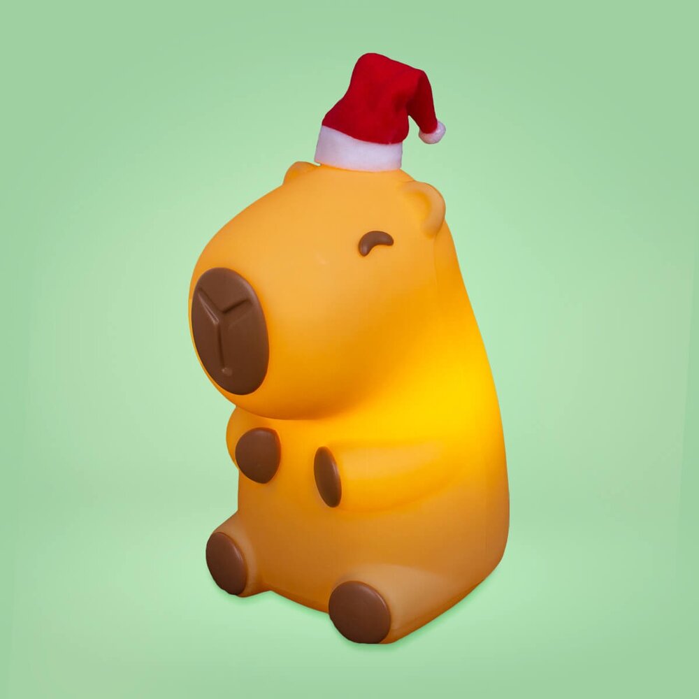 Luminária 3D Capivara Natalina Bivolt Decoração Criativa