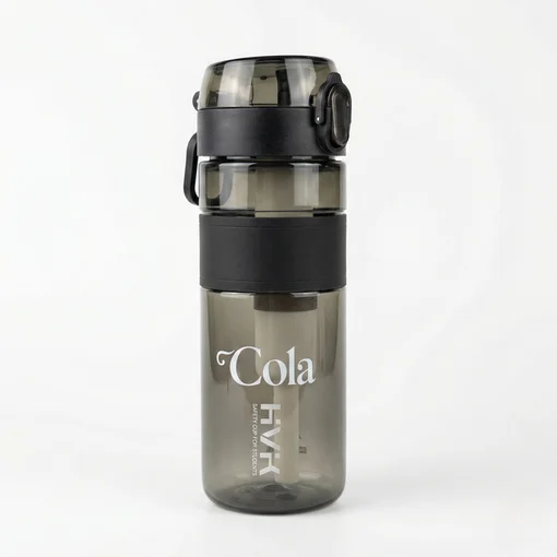 Garrafa 600ml Preta com Filtro de Carvão Ativado até 1200L