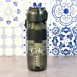 Garrafa 600ml Preta com Filtro de Carvão Ativado até 1200L