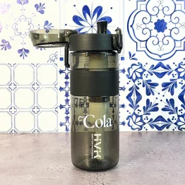 Garrafa 600ml Preta com Filtro de Carvão Ativado até 1200L