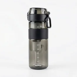 Garrafa 600ml Preta com Filtro de Carvão Ativado até 1200L