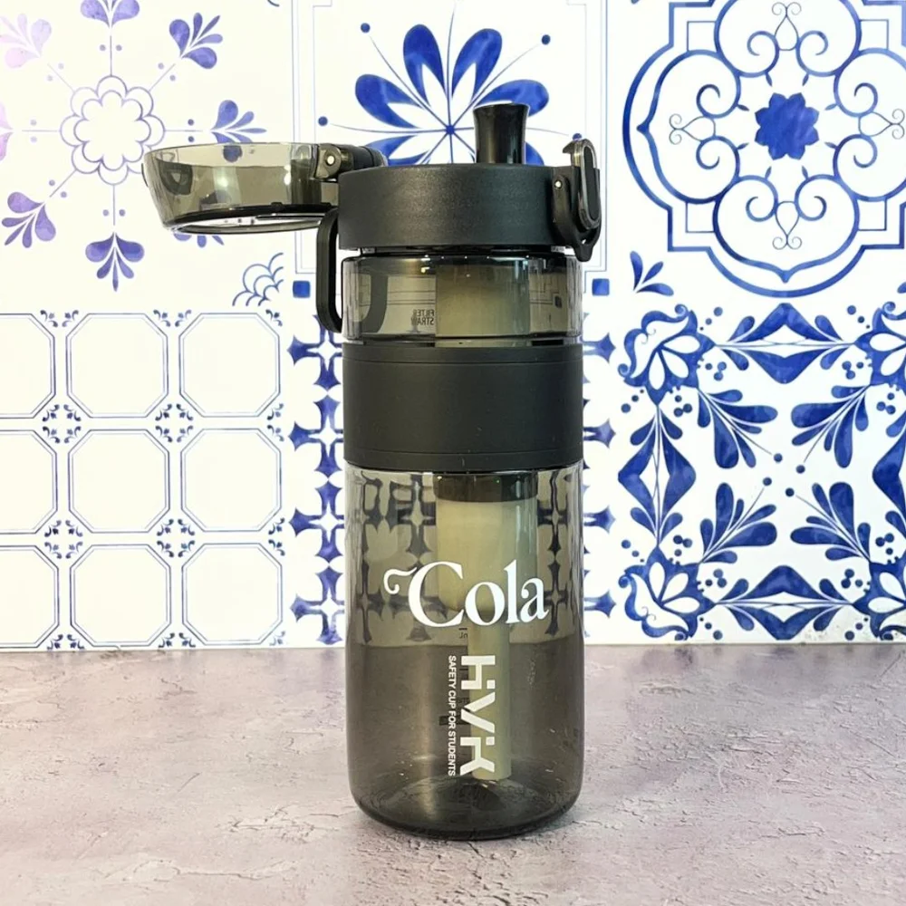 Garrafa 600ml Preta com Filtro de Carvão Ativado até 1200L