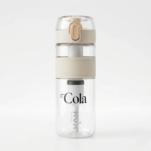 Garrafa 600ml Off White com Filtro de Carvão Ativado até 1200L