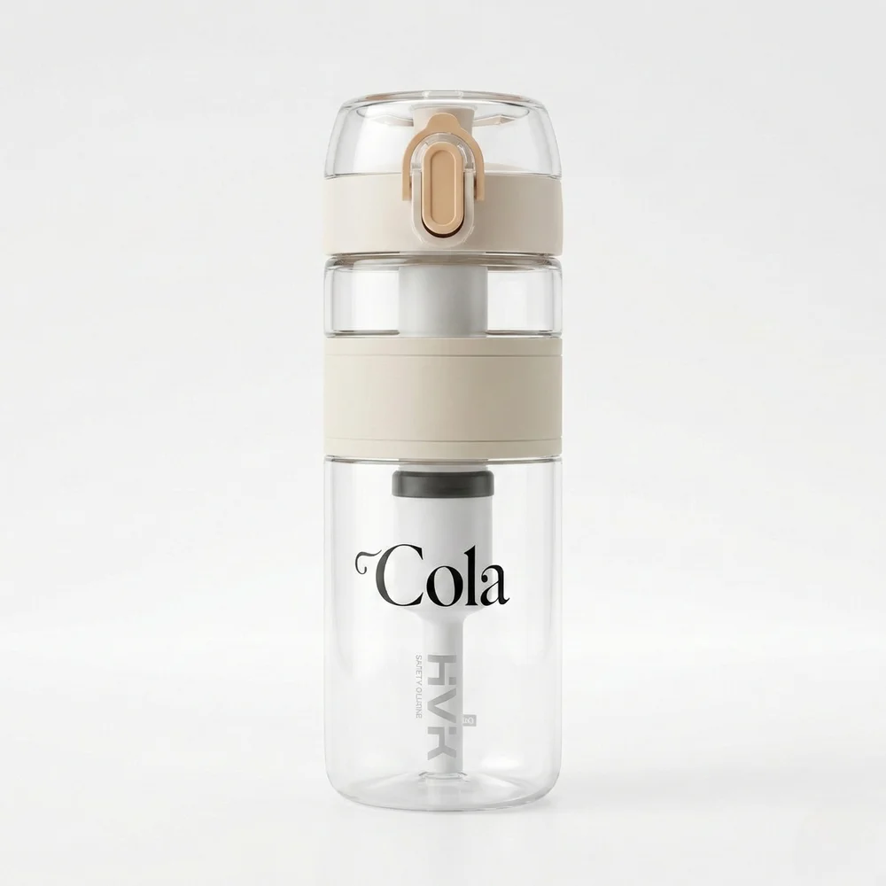 Garrafa 600ml Off White com Filtro de Carvão Ativado até 1200L