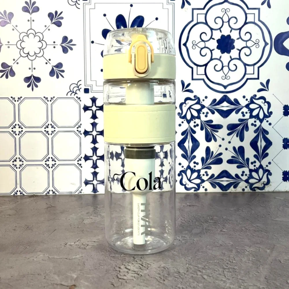 Garrafa 600ml Off White com Filtro de Carvão Ativado até 1200L