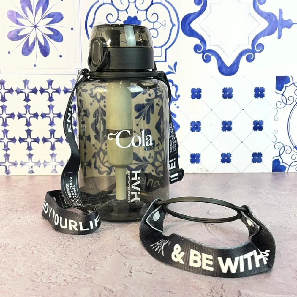 Garrafa 1L Preta com Filtro de Carvão Ativado até 1200L