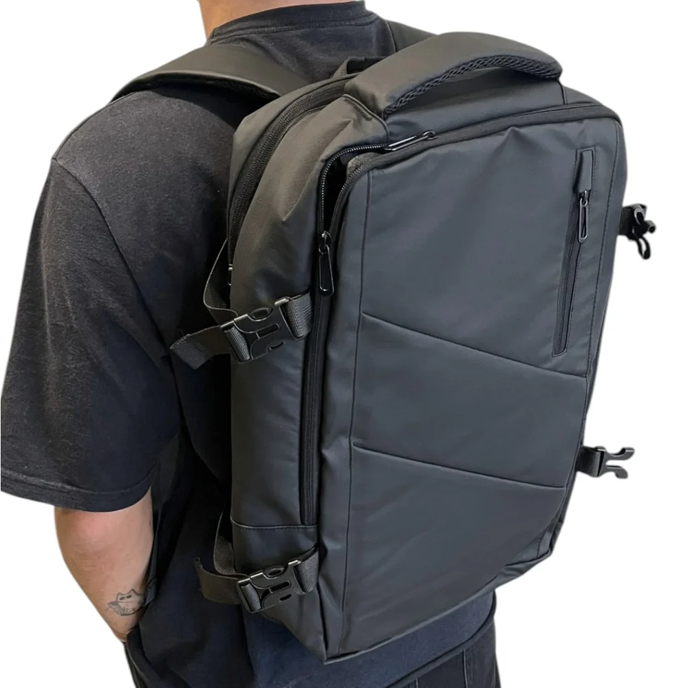 Mochila Pasta Executiva 2 em 1 USB Extensível 10 Compartimentos