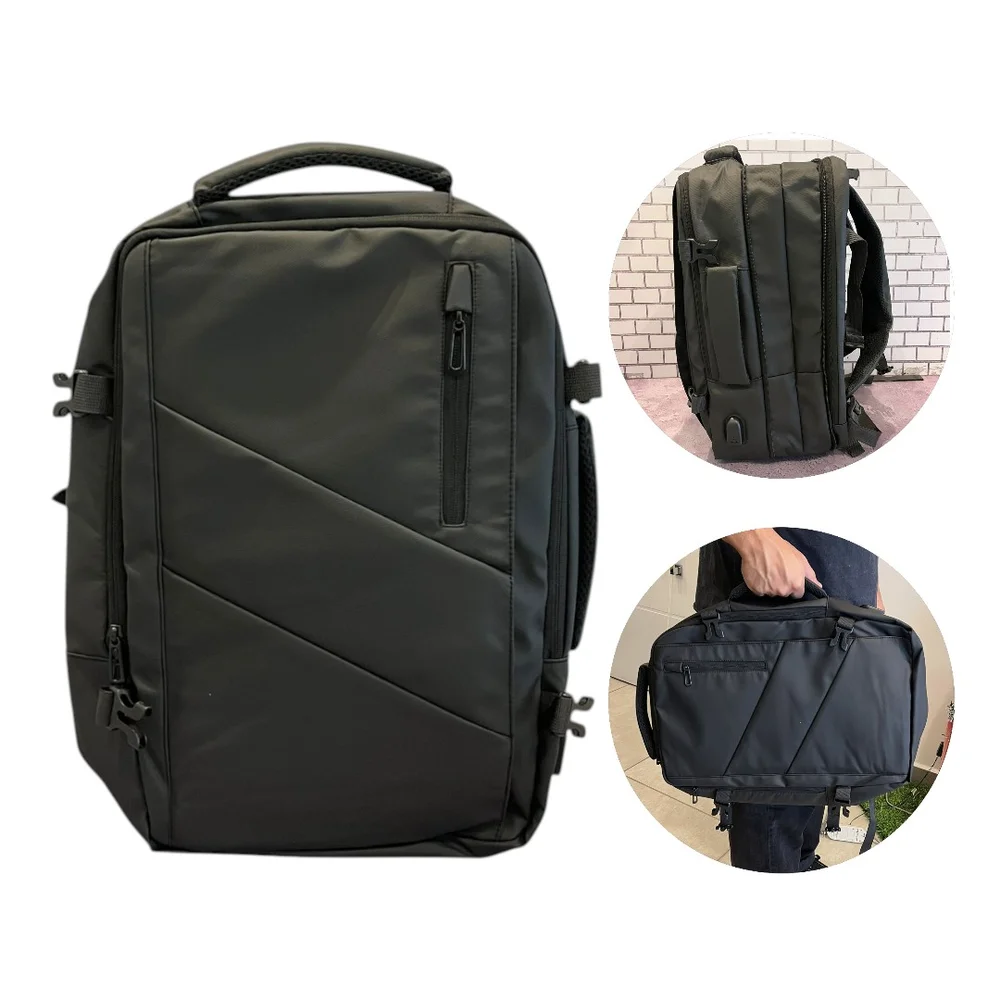 Mochila Pasta Executiva 2 em 1 USB Extensível 10 Compartimentos