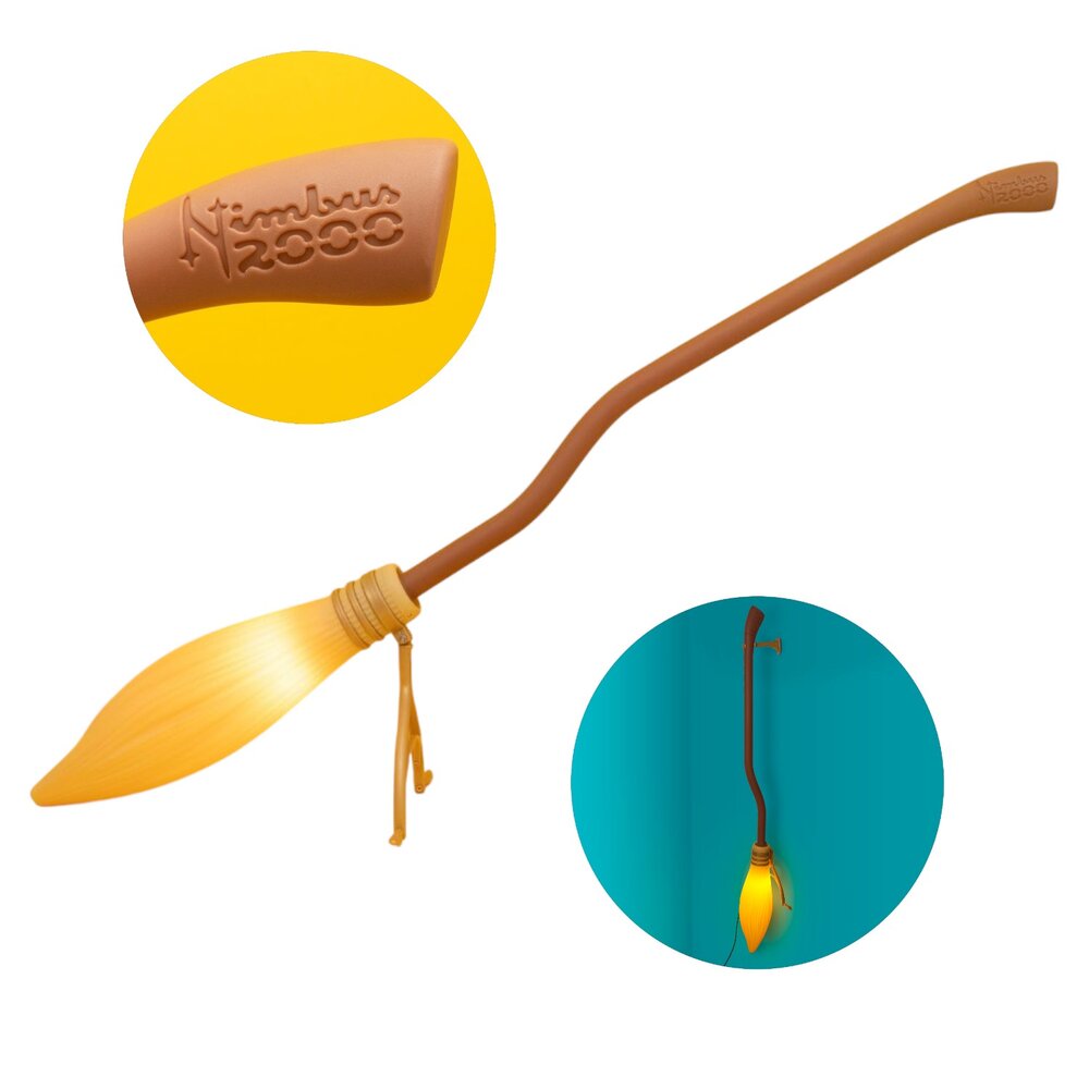 Luminária Nimbus 2000 Harry Potter Oficial Bivolt de Mesa/Parede