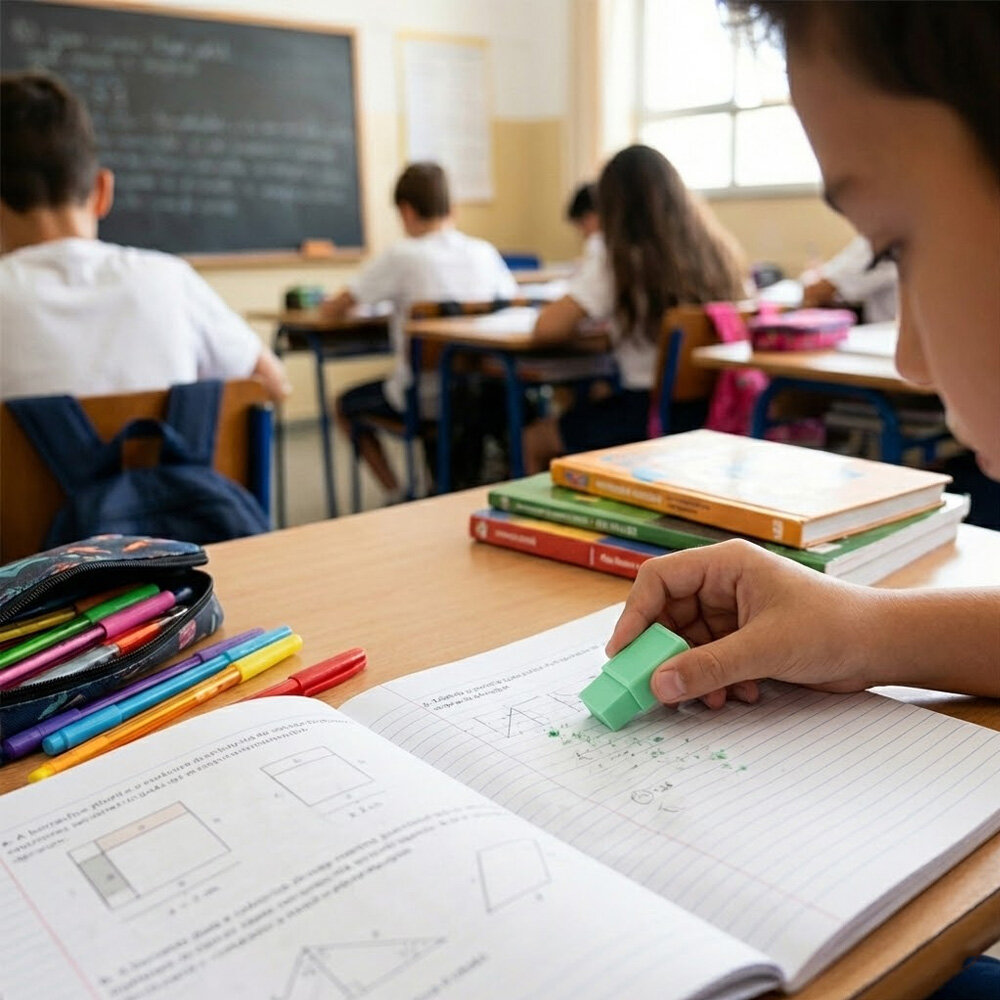 Pote com 24 Unidades de Borrachas com Capas Plásticas Pequenas Coloridas