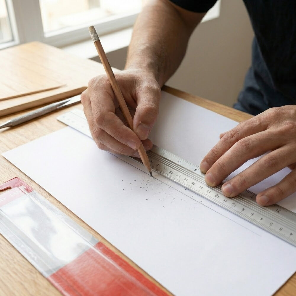 Caixa com 24 Réguas de Alumínio 30cm com Escalas em Cm e Polegadas