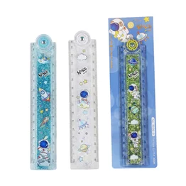 Caixa com 24 Réguas Dobráveis Astronauta 30cm com Glitters Líquidos