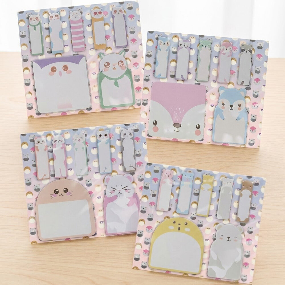 Bloco de Notas Adesivo Cute Animals 20 Folhas Sortido