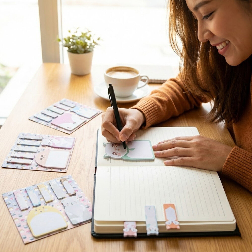 Bloco de Notas Adesivo Cute Animals 20 Folhas Sortido