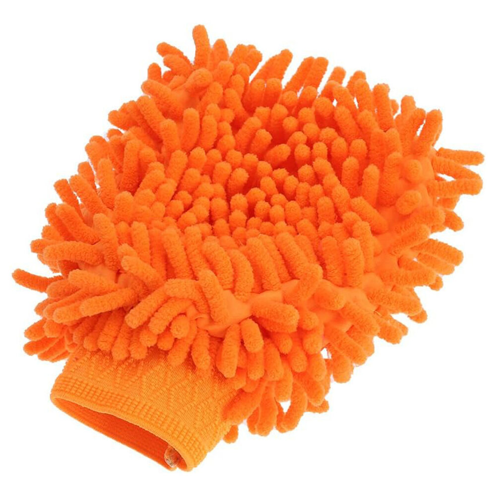 Luva Microfibra Lavagem Automotiva Laranja Macia Não Risca Durável