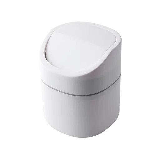 Lixeira de Mesa 4L com Tampa Basculhante Branca Plástica 16cm