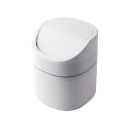 Lixeira de Mesa 4L com Tampa Basculhante Branca Plástica 16cm