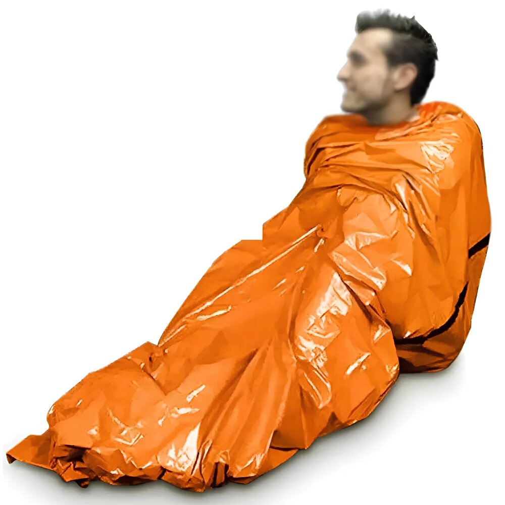 Saco de Dormir Térmico Emergencial em PE Reforçado Trilhas Leve Compacto