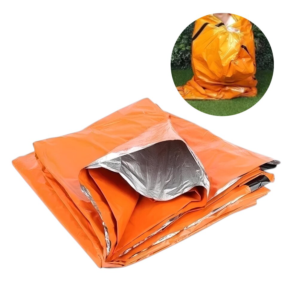 Saco de Dormir Térmico Emergencial em PE Reforçado Trilhas Leve Compacto