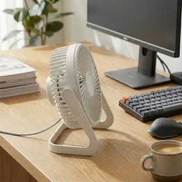 Mini Ventilador USB com 2 Velocidades Baixo Ruído 36dB 5” Branco