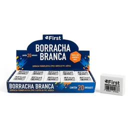 Caixa com 20 Borrachas Escolares Grandes Macias Brancas