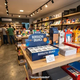 Caixa com 40 Borrachas Escolares Médias Macias Brancas