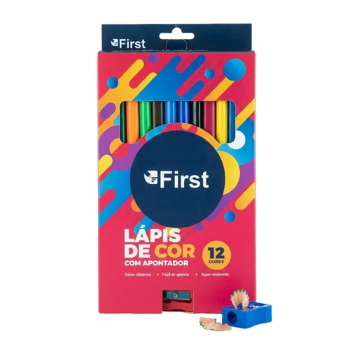 Lápis de Cor 12 Cores Big Triangular com Apontador