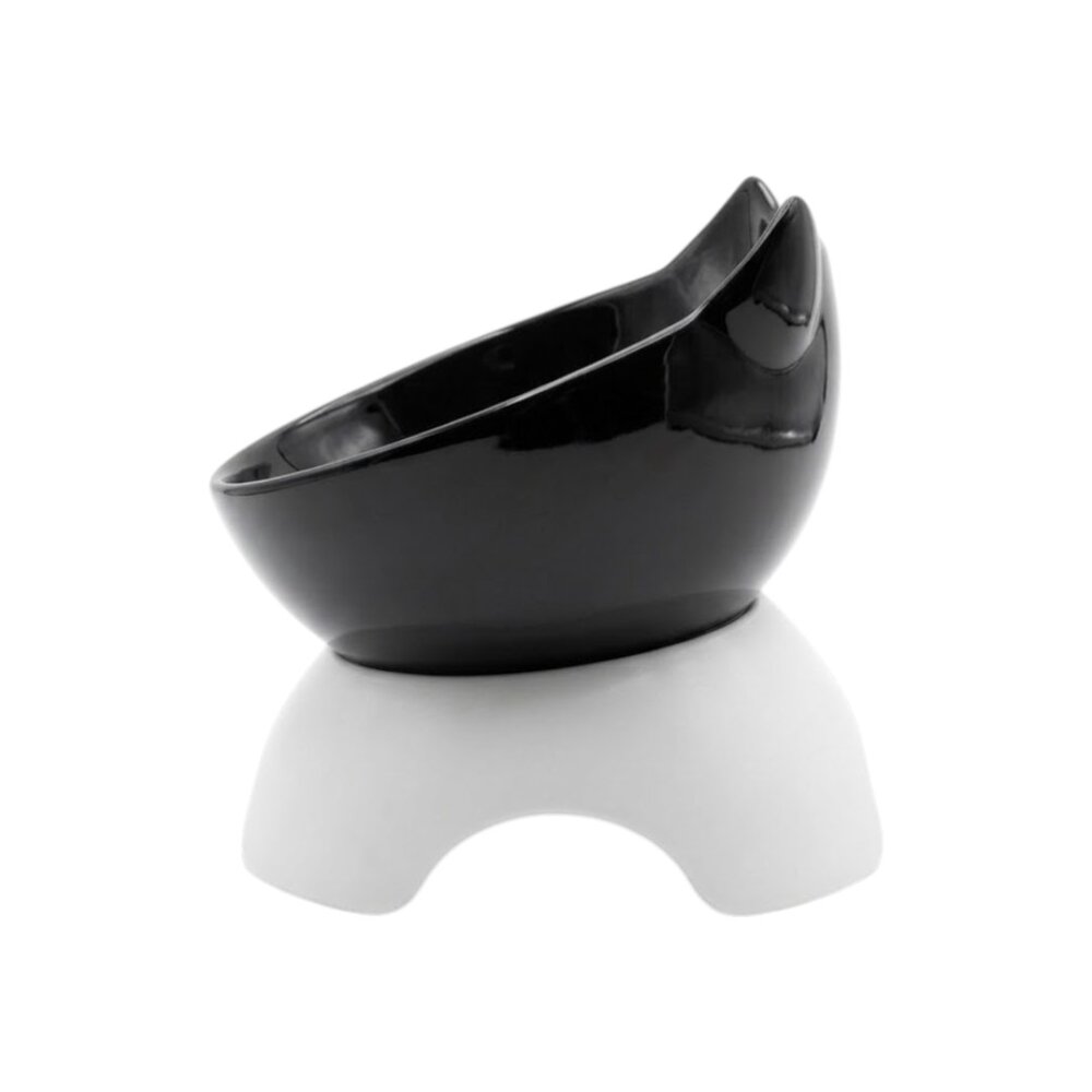 Comedouro Tigela Pets Elevada Água ou Ração Preto