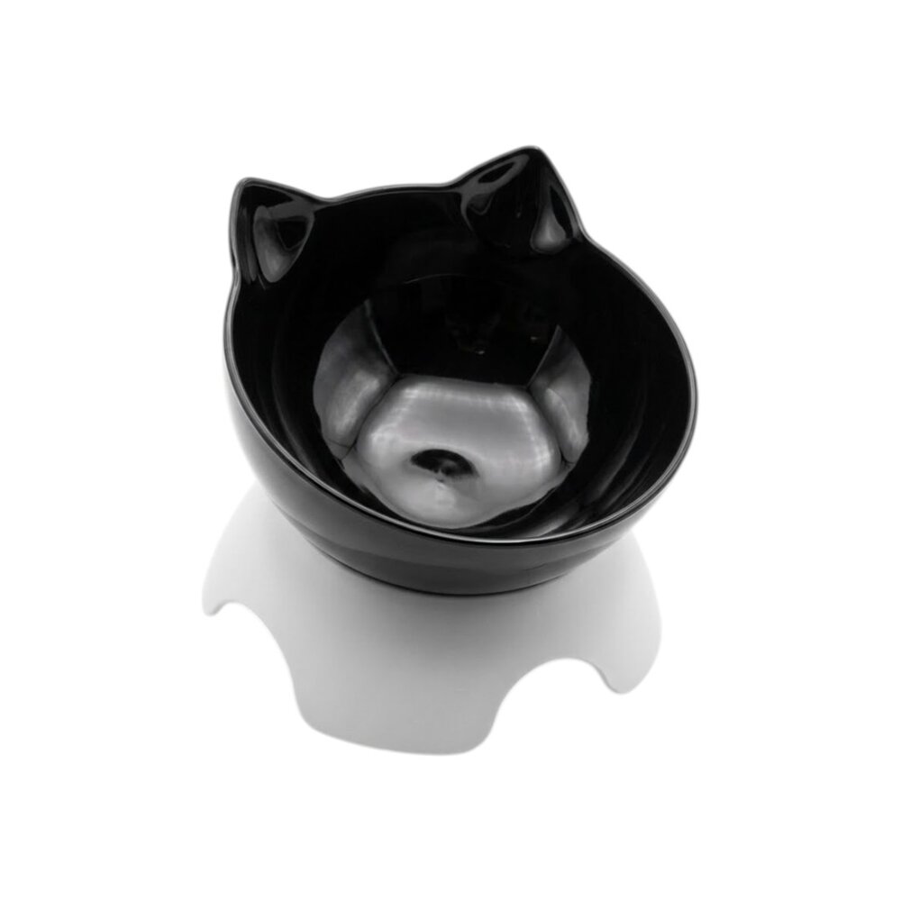 Comedouro Tigela Pets Elevada Água ou Ração Preto