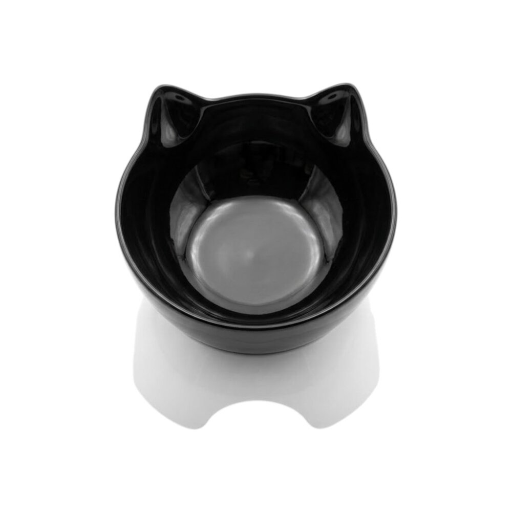 Comedouro Tigela Pets Elevada Água ou Ração Preto