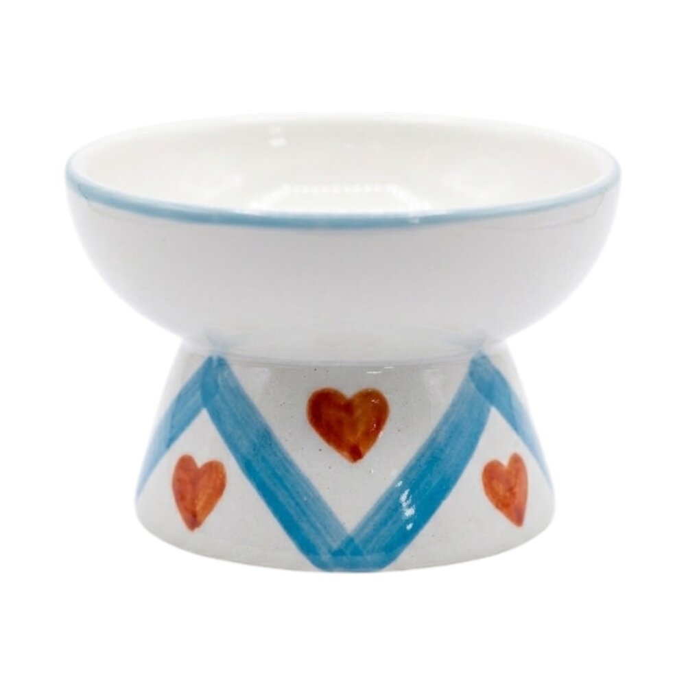 Comedouro Tigela Cerâmica Pets Elevada Ergonômica Água Ração