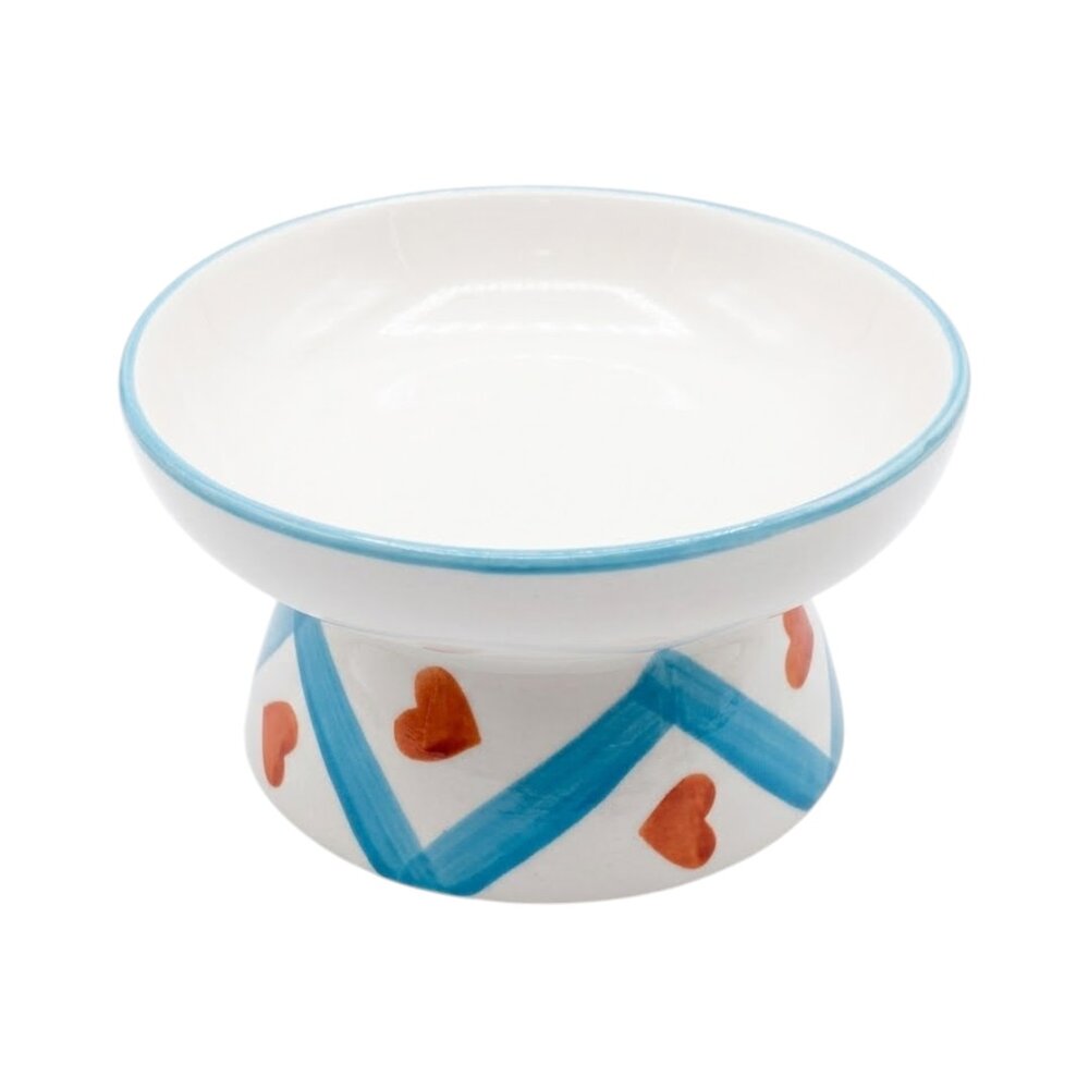 Comedouro Tigela Cerâmica Pets Elevada Ergonômica Água Ração