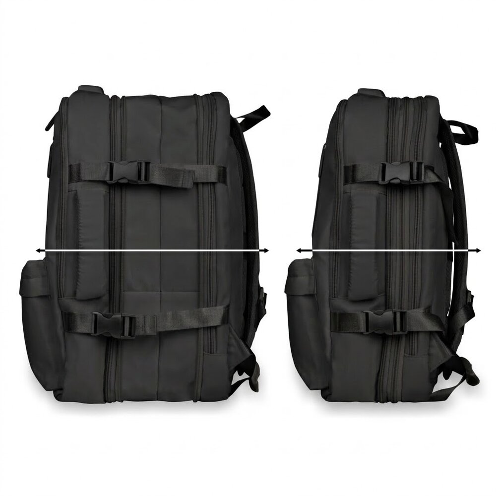 Mochila Pasta Notebook 15.6” Expansível 15-31L com USB Preta