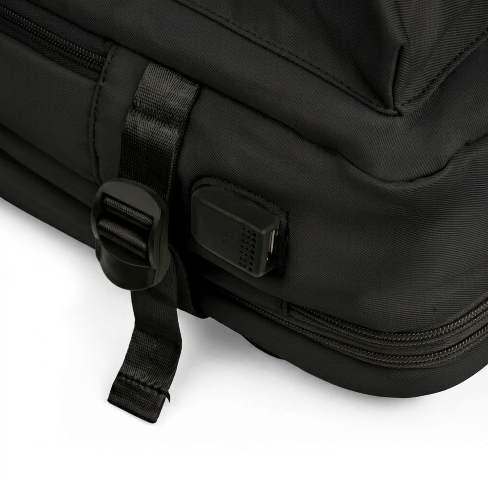 Mochila Pasta Notebook 15.6” Expansível 15-31L com USB Preta