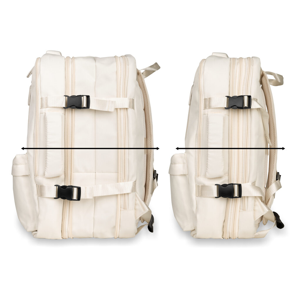 Mochila Pasta Notebook 15.6” Expansível 15-31L com USB Off White