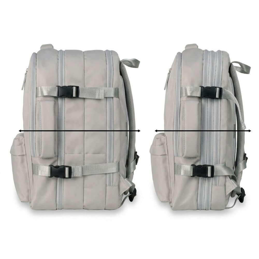 Mochila Pasta Notebook 15.6” Expansível 15-31L com USB Cinza