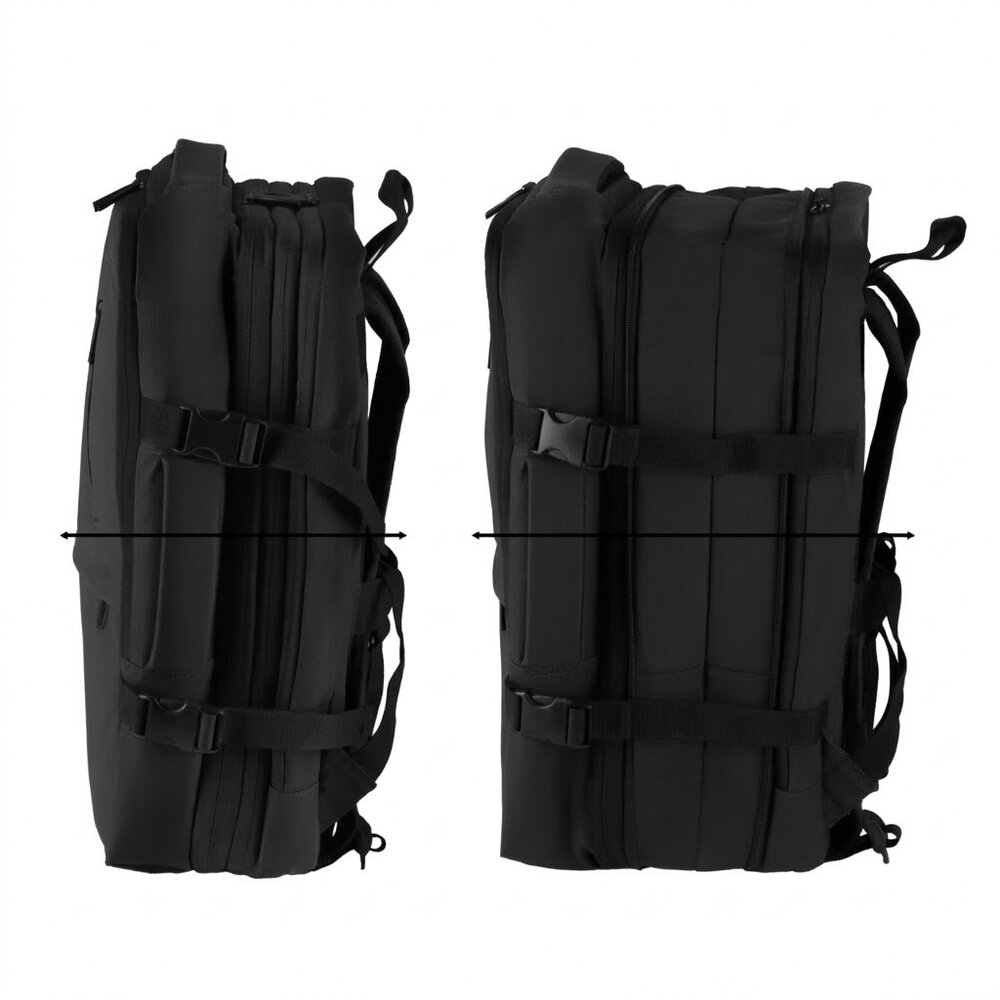 Mochila Pasta Notebook 15.6” Expansível 22-31L para Viagem Preta