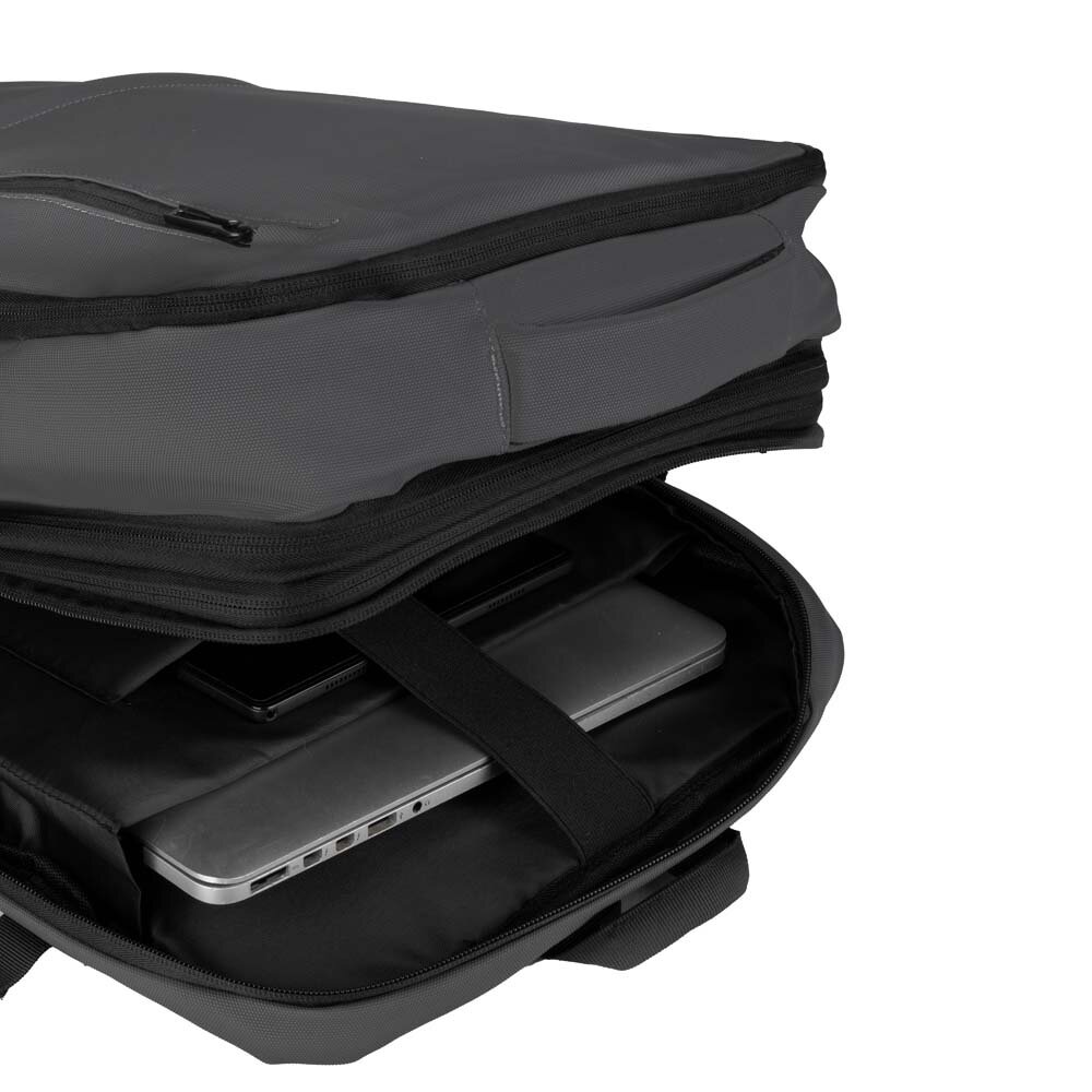 Mochila Pasta Notebook 15.6” Expansível 22-31L para Viagem Cinza