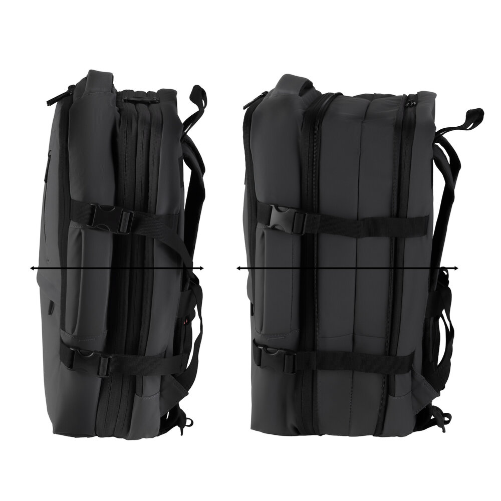 Mochila Pasta Notebook 15.6” Expansível 22-31L para Viagem Cinza