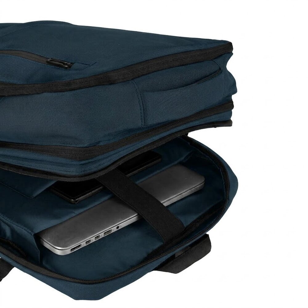 Mochila Pasta Notebook 15.6” Expansível 22-31L para Viagem Azul