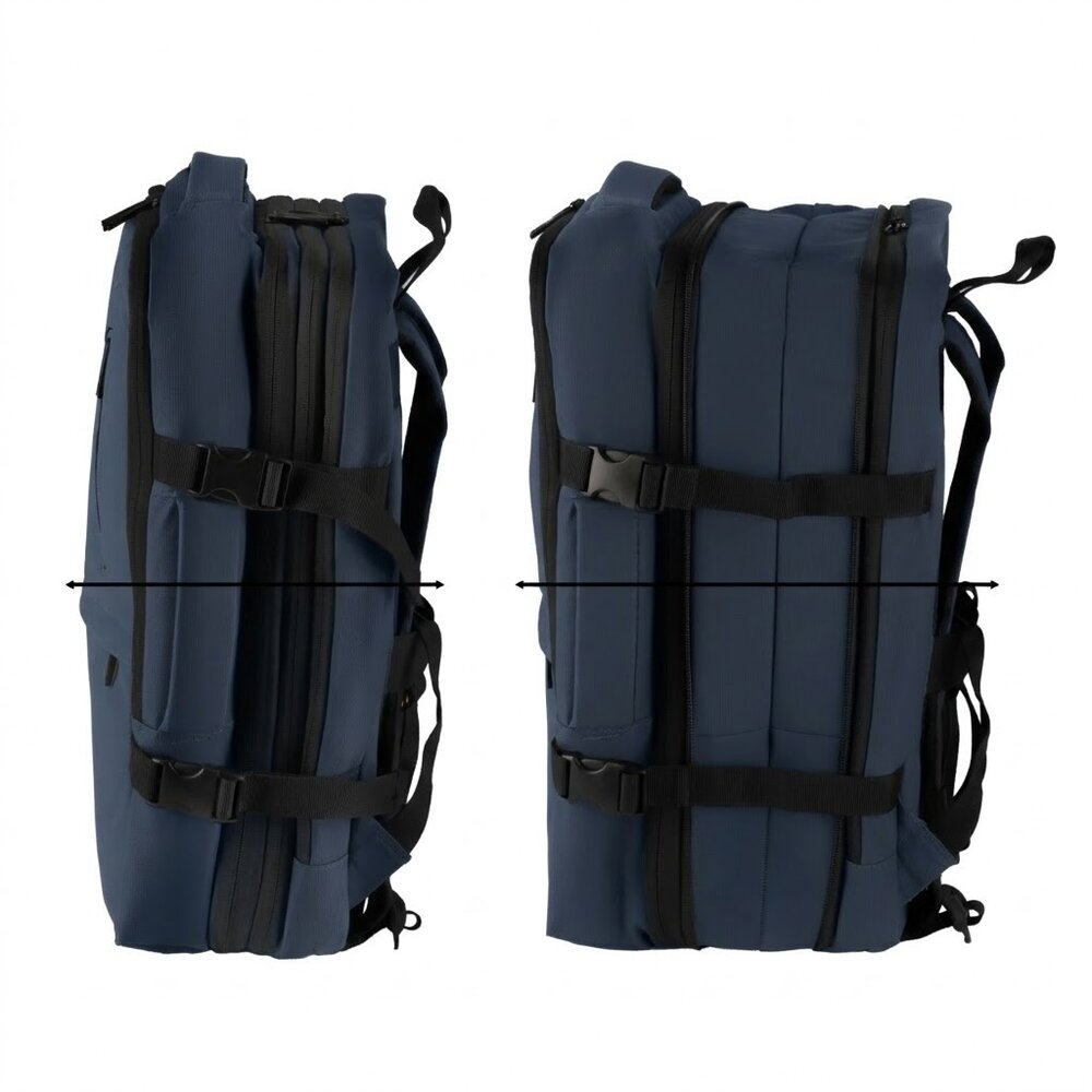 Mochila Pasta Notebook 15.6” Expansível 22-31L para Viagem Azul